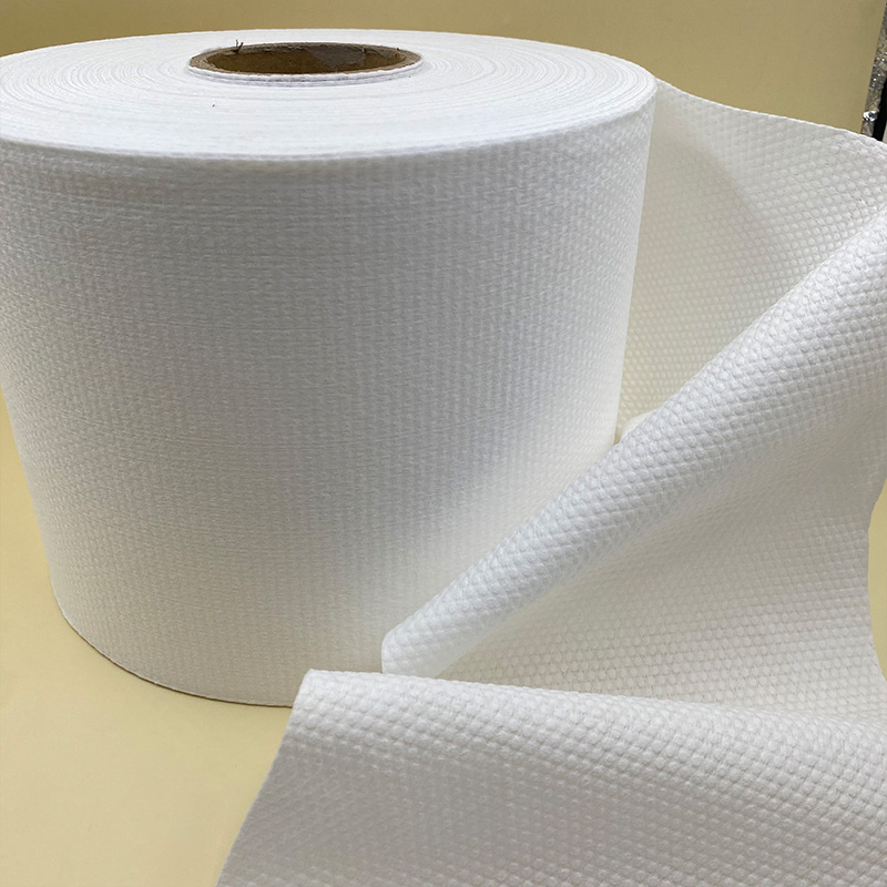 Rouleau de tissu non tissé Spunlace en coton biodégradable pour tampon de coton, tissu gaufré non tissé pour le masquage