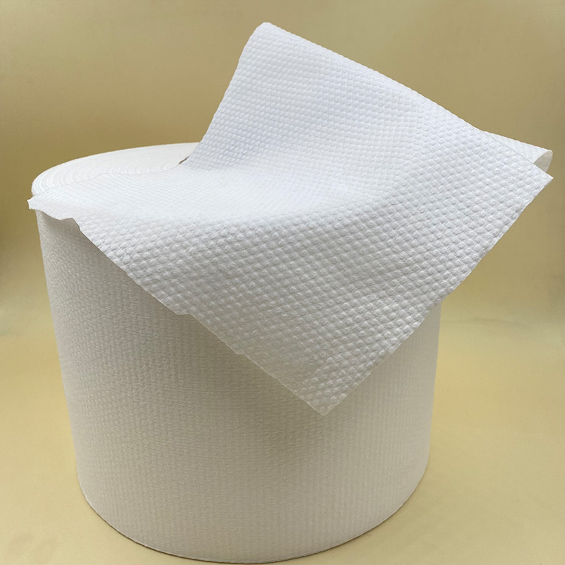 Tissu humide de relief non tissé de tampon de coton de petit pain de tissu non tissé de Spunlace
