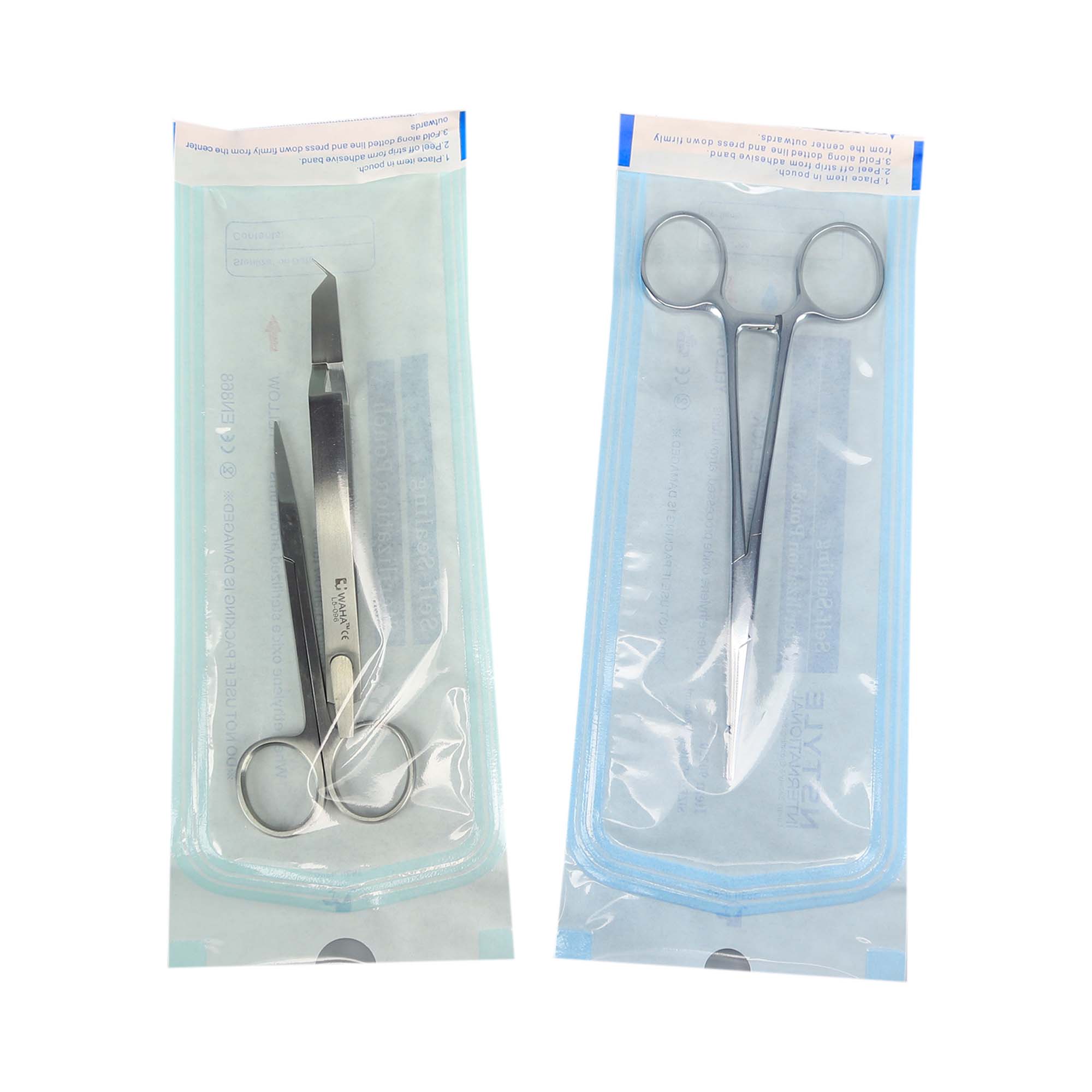 Sac de stérilisation plat et auto-scellant, pochette de stérilisation médicale dentaire, 135mm x 260mm